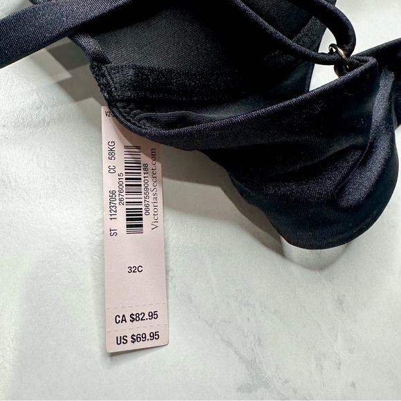 VS Very Sexy Shine Trim Push-Up Bikini Top Black 32C - Picture 7 of 9